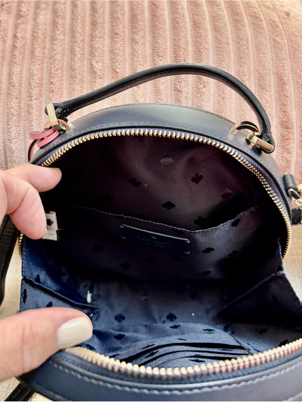 kate spade Navy Floral Round Crossbody Bag - Picture 4 of 6